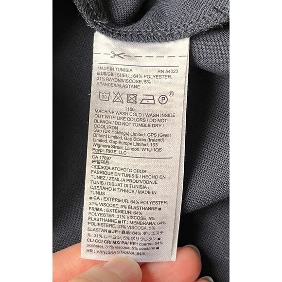 Banana Republic Navy Blue Bell Sleeve Shift Mini Dress with Pearl Accents - Picture 9 of 14